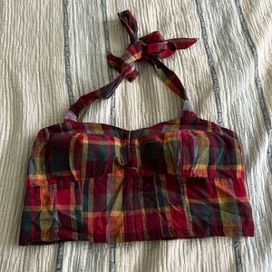 Plaid halter top
